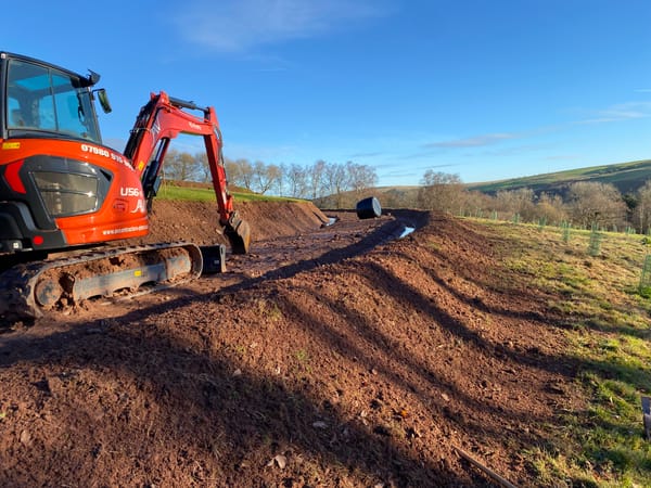Chapter 9: The autumn equinox brings earthworks and the creation of a swale to Rhuddin 🍂 🌍 🌞